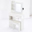 Petit meuble-lavabo 29,2 "avec tiroir de gauche + tabouret rembourré, 2 AC + 2 USB Power Station-114233195