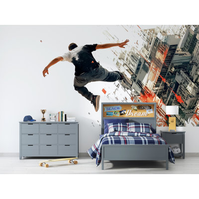 Urban Parkour Wall Mural Freerunning City Wall Art Street Room Decor 460Mv