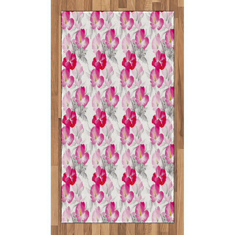 Floral High Density Long Fiber Poly Threads Decorative Area Rug Carpet, Rectangle 2'7" x 5'