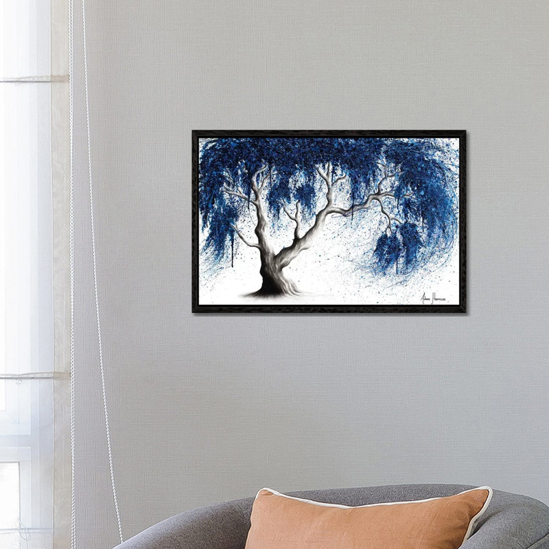 Blue Dream Tree by Ashvin Harrison - Print on Canvas, Black Framed, 66.04 cm H x 45.72 cm W