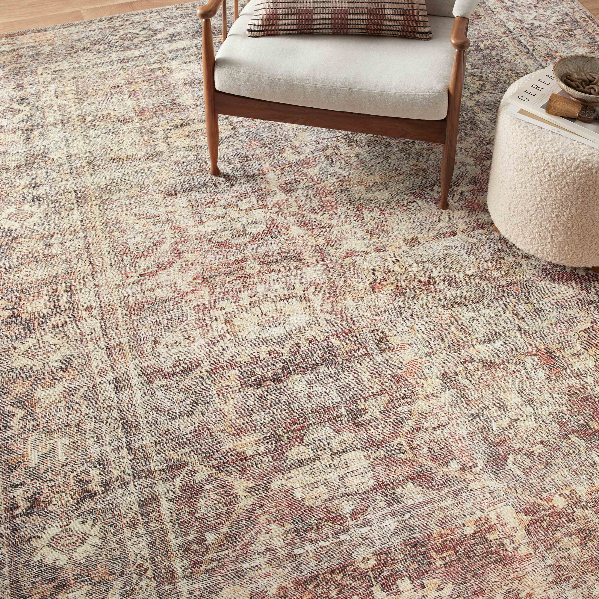 Georgie Oriental Bordeaux/Antique Area Rug, Rectangle 8'4" x 11'6"
