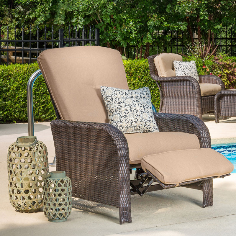 Strathmere Outdoor Recliner in Tan