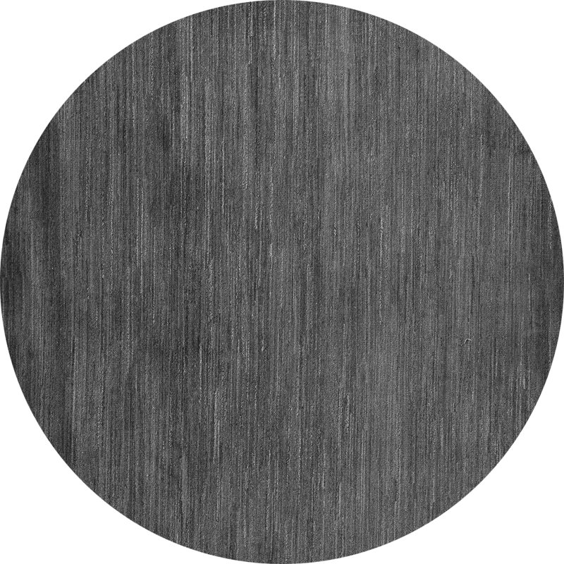 Tapis carré carré gris en chenille tissé à la machine, Rond 4 pi