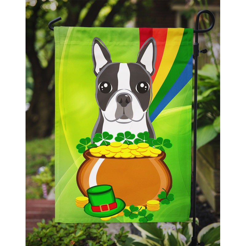 Drapeau de jardin Arella St. Patrick's, Boston-terrier
