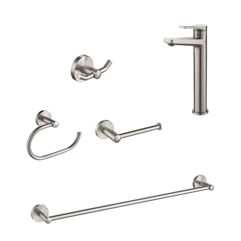 Ensemble de quincaillerie de salle de bain 5 pièces Indy, Acier inoxydable qui ne tache pas