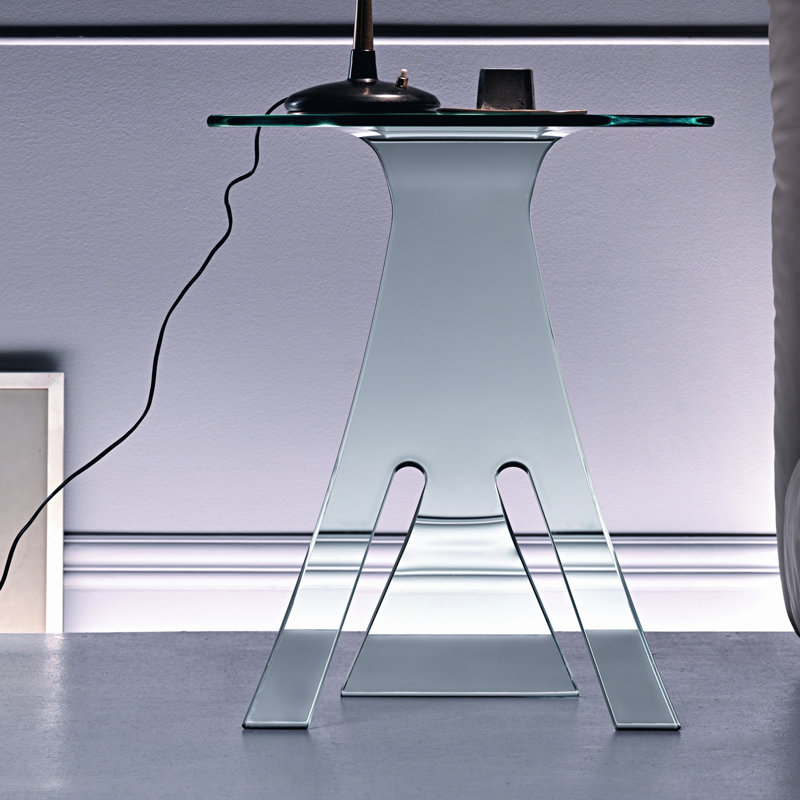 Ernestine 42cm W Glass Bedside Table