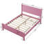 Base de lit plateforme grand en bois avec tête de lit et support en lattes de bois, naturel-1882305725