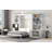  Full Murphy Wall Bed with Multiple Storage Shelves and Built-In Cabinet, White