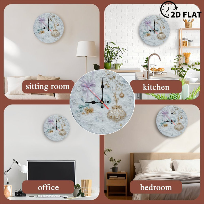 Hiver-Horloge-Face-Avec-Ornements