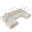 Canapé modulaire en forme de U de 132 po pour 4 personnes Koli, velours côtelé blanc, faisant face à gauche-45993958-45993976
