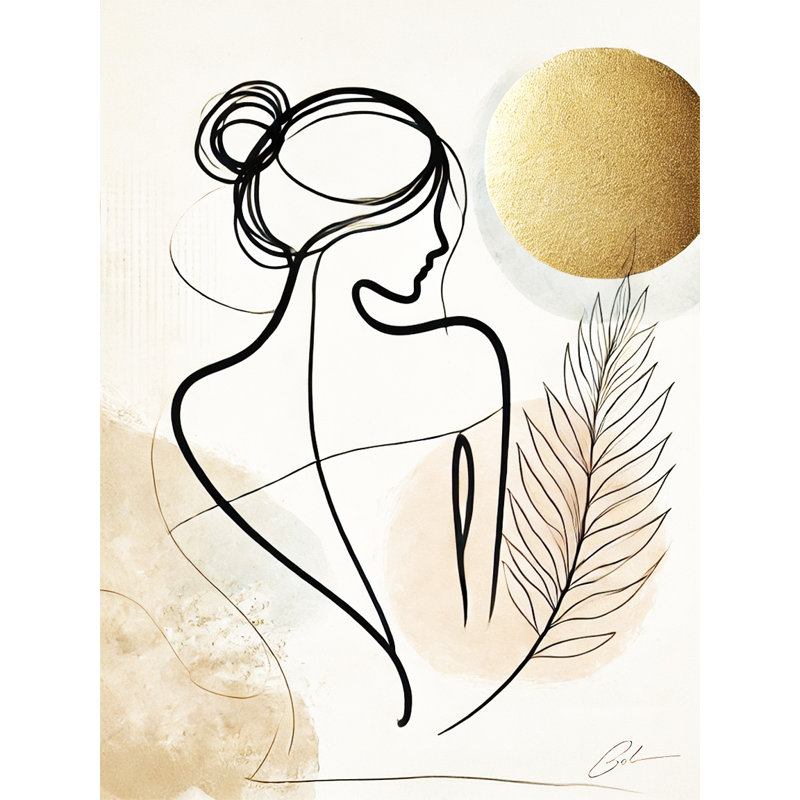 «Golden Muse», art mural sur toile tendue, H 24 po x l 16 po