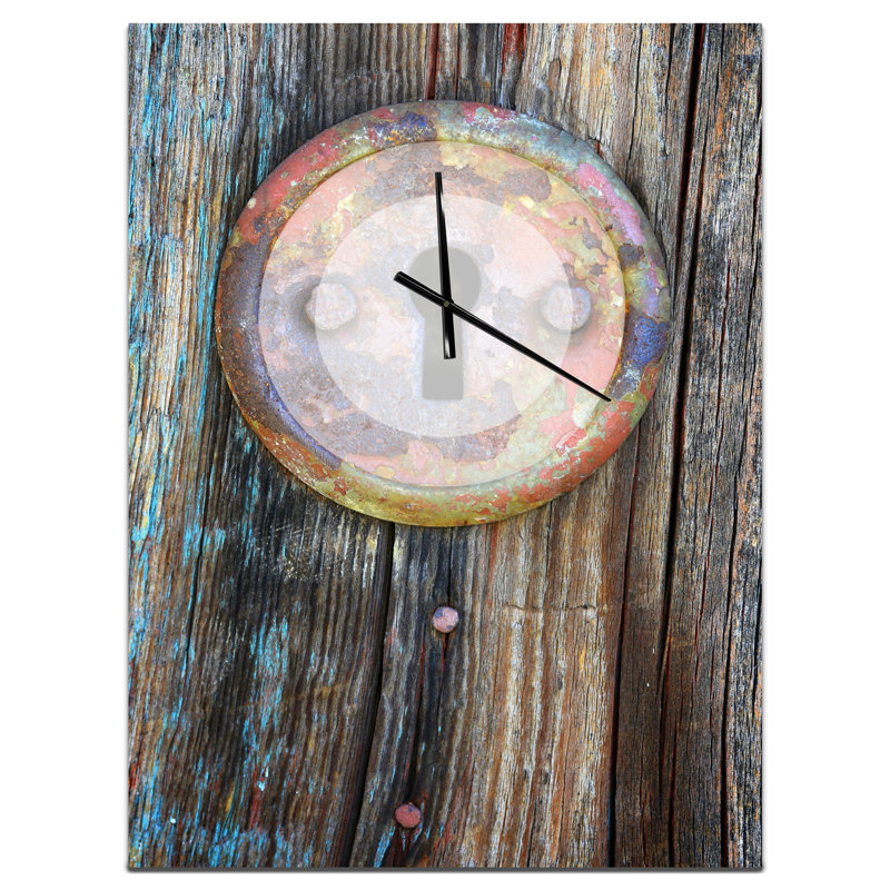 Horloge murale abstraite colorée rouillée, Moyen