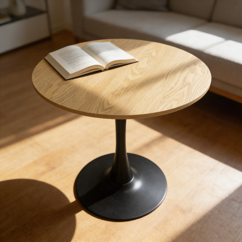 Table tulipe moderne 31,5 pouces pour petits espaces, Naturel