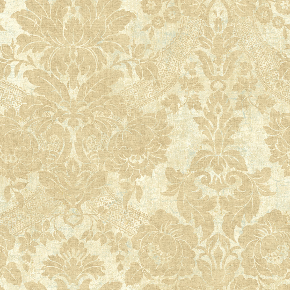 Seabrook Designs Garfield Acanthus Damask Unpasted Wallpaper | Wayfair