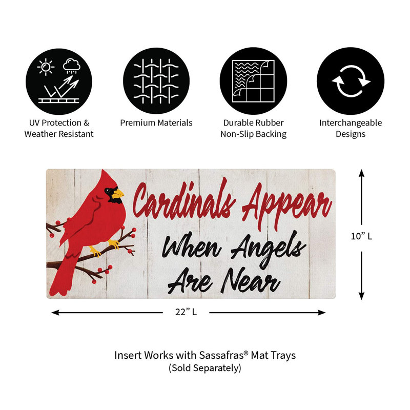 Cardinals Appear When Angels Are Near Outdoor Rubber Door Mat