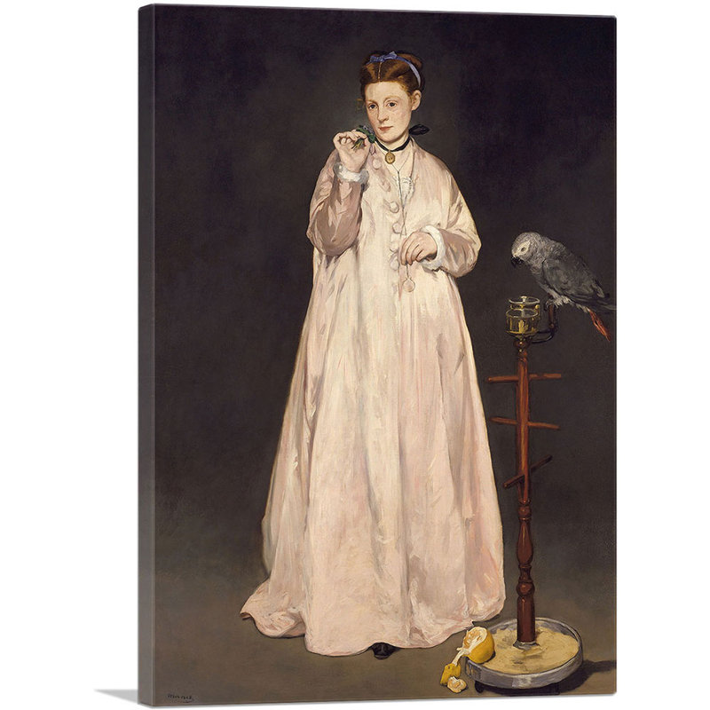 «Young Lady 1866» par Edward Manet, reproduction d'art sur toile tendue, H 40 po x l 26 po x P 0,75 po