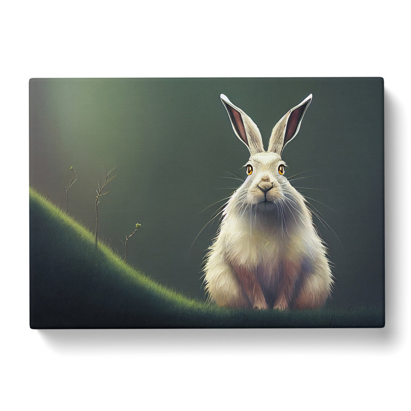 Curious Hare - Wrapped Canvas, 40cm H x 60cm W x 3cm D