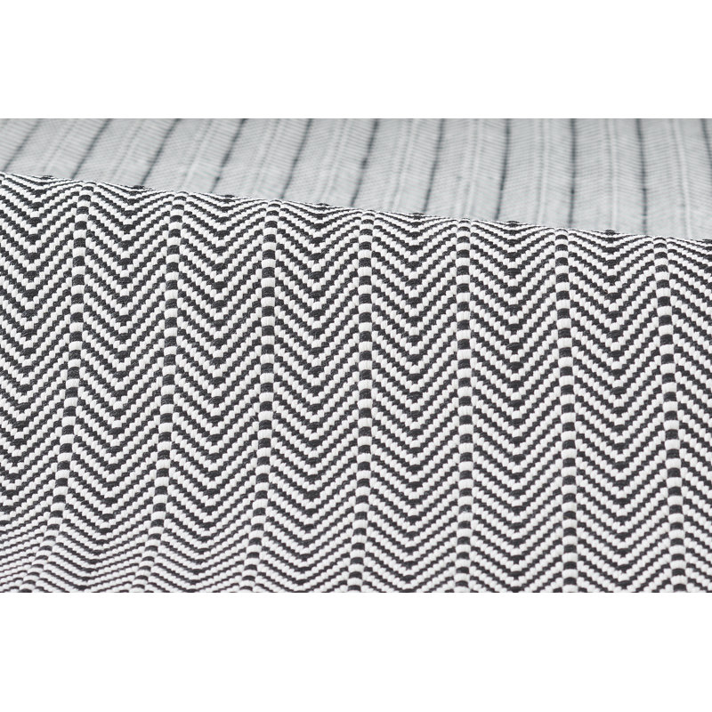 Dyllis Rectangle Chervon Handmade Flatweave Acrylic Area Rug in Obsidian, Rectangle 6' x 9'