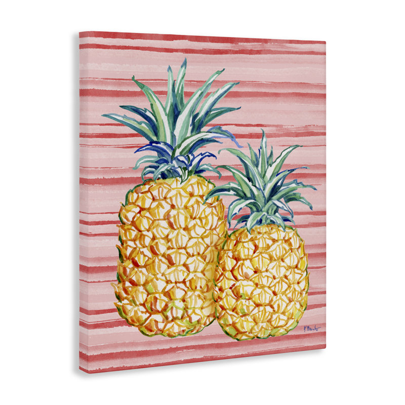Tropical Brushed Pineapple Canvas, design by Paul Brent, 20" H x 16" W