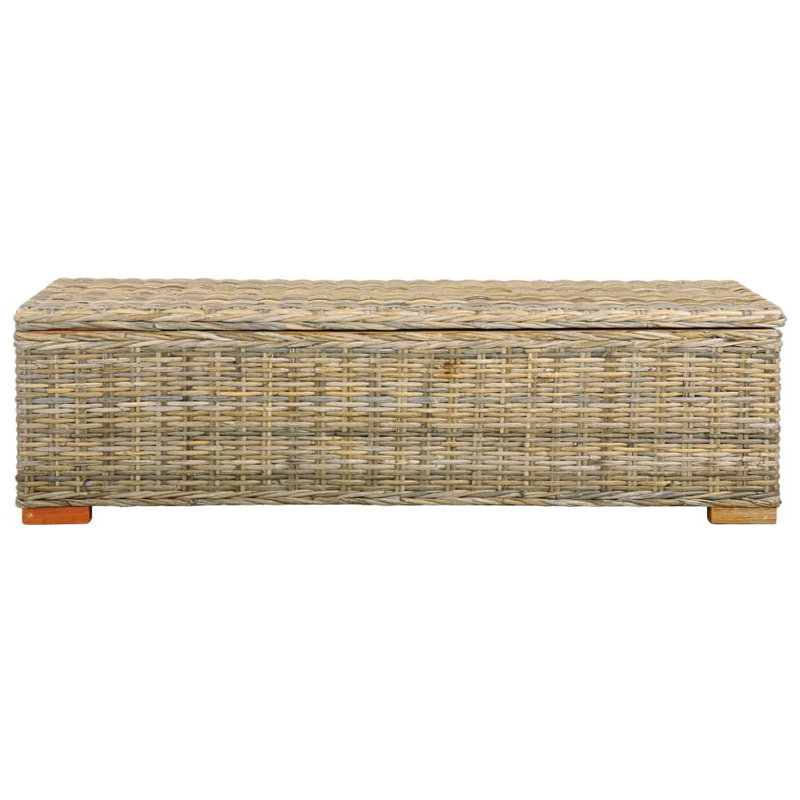 Banc de rangement en osier Armstrong, Brun / Chêne