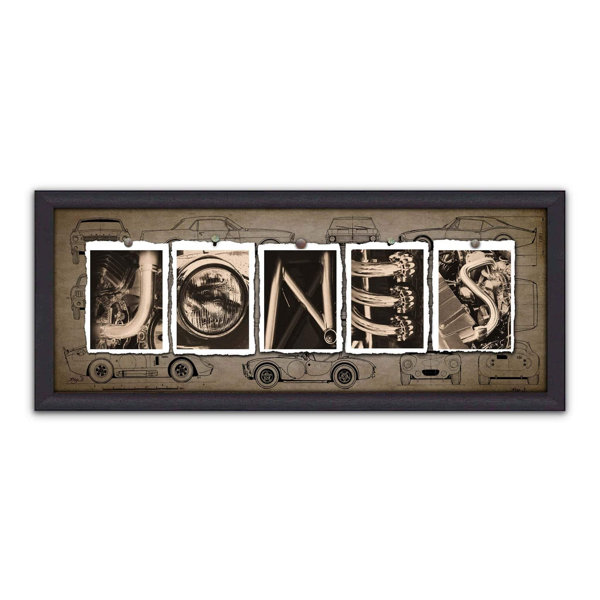 Fishing Name Alphabet (Vintage Style) - Picture Frame Photograph On Canvas Latitude Run