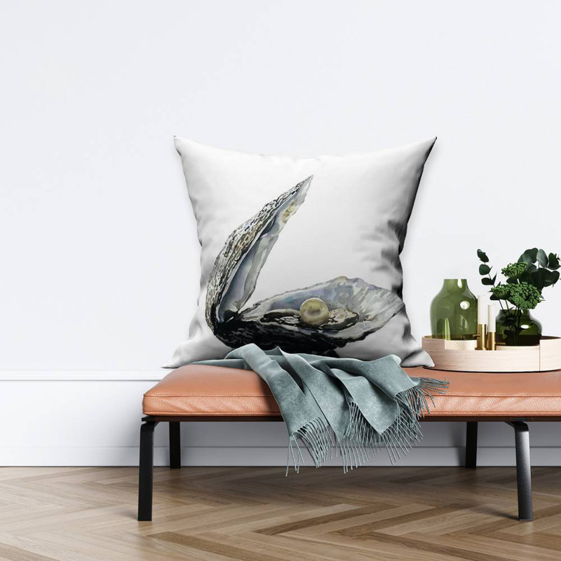 Pearl oyster - 26"x26" Throw pillow cover - Poly twill - Print on demand, No Fill, 26x26