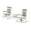 Ensemble de 3 chaises berçantes d'extérieur