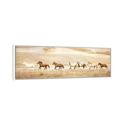 Headed for Water 1 Piece Floater Frame Panoramic Wall Art on Canvas