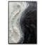 Art mural sur toile acrylique texturé noir fait à la main, peinture blanche moderne, art abstrait tendu et encadré, prêt à être accroché