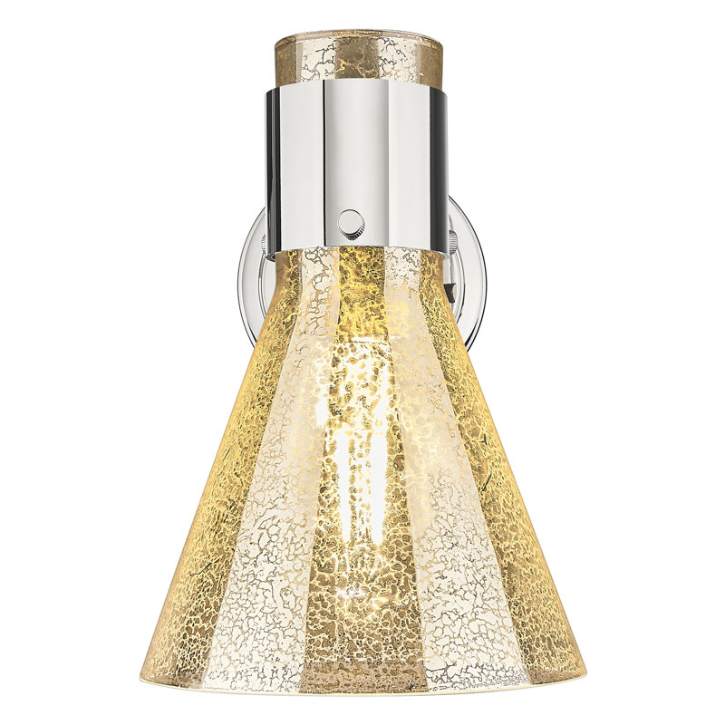 Downtown Urban - Woodham - 1 Light 8" Wall-mounted Sconce -Light Smoke Shade, Polished Nickel, Light Smoke