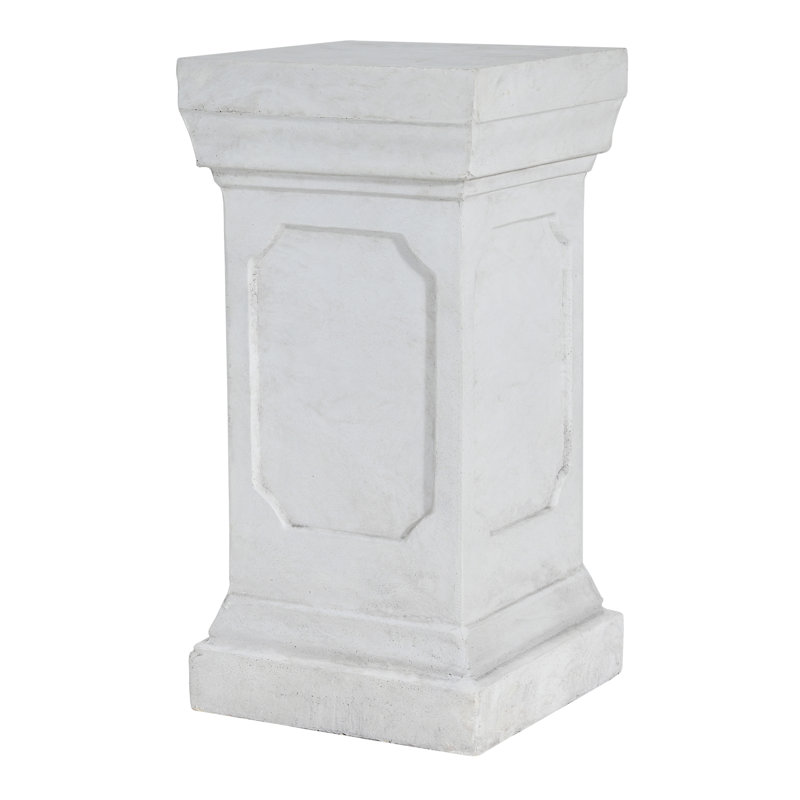 Support pour plante à piédestal Classic Square, Blanc antique
