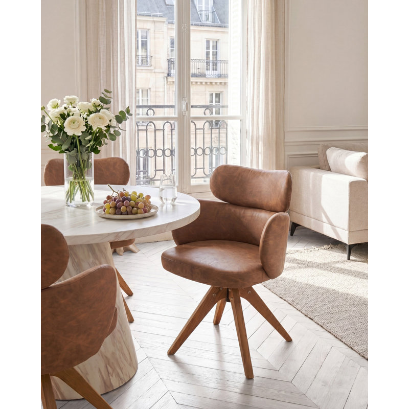 MARCY 49cm H Upholstered Armchair in Brown