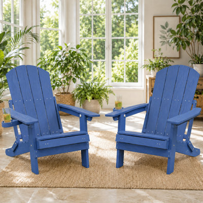 Méridienne de jardin pliable de style ferme Adirondack avec dossier réglable pour le jardin extérieur et le balcon, 2 pièces