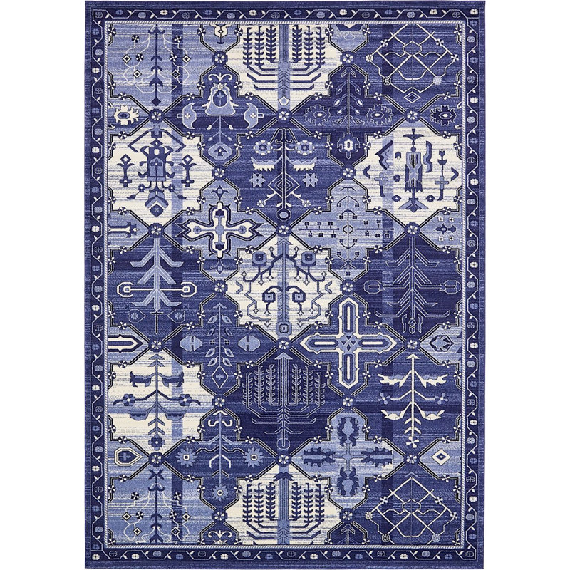 Tapis oriental bleu Abdurraheem, Rectangle 3 pi 3 po x 5 pi 3 po