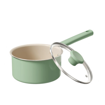 Nonstick Saucepan With Lid, 1.5QT Small Cooking Pot