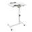 White Portable Adjustable Rolling Laptop Table Stand with Wheels