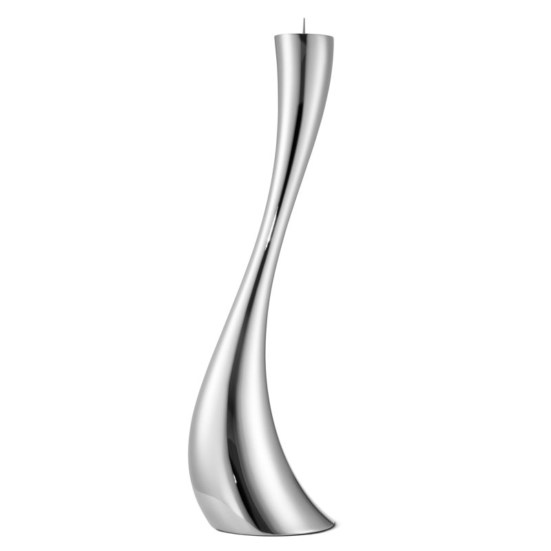 Cobra Stainless Steel Floor Candlestick, 23.62" H x 3.86" W x 3.86" D, Silver