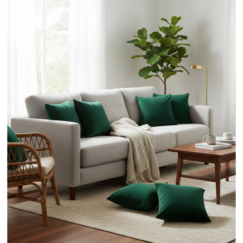 Brown Square Cushion, Emerald