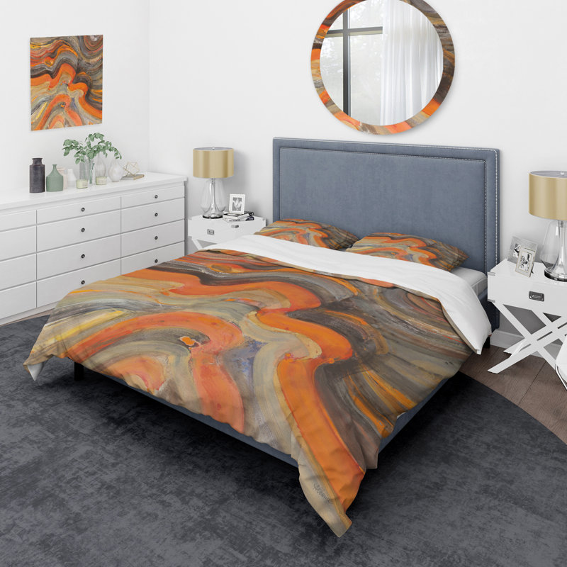 Modern & Contemporary Abstract Duvet Cover, Full/Queen Duvet Cover + 2 Shams