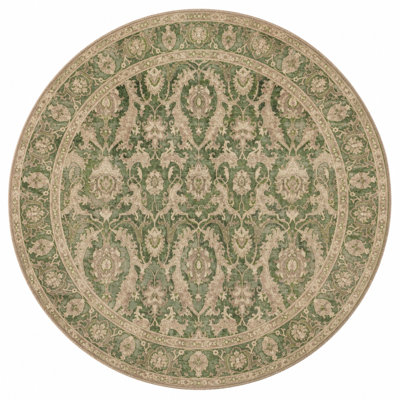 Green Beige Moroccan Polyester Soft Touch Machine Woven Decorative Area Rug