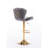 Set Of 2  Bar Stools,With Chrome Footrest And Base Swivel Height Adjustable Mechanical Lifting Velvet + Golden Leg Simple Bar Stool-Gray-117042366-117042362