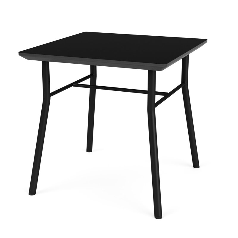 Chat Waiting Reception Square End Table, Midnight Black, Black