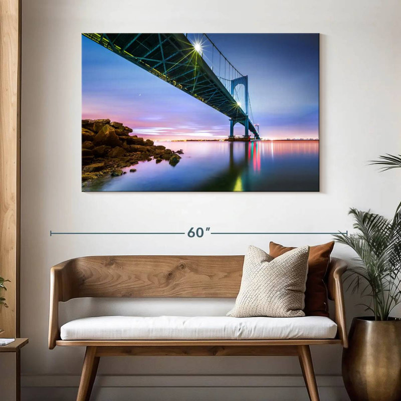 Lilie Whitestone Bridge At Dusk, 32" H x 48" W
