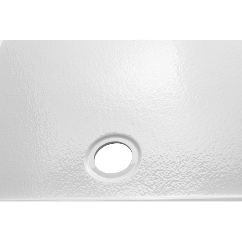Base de douche rectangulaire 60 po x 36 po, conception à seuil simple en acrylique blanc avec drain central, surface antidérapante