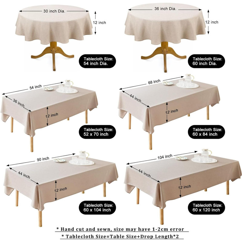 Nappe en lin texturé rectangulaire et imperméable 52X70, Kaki