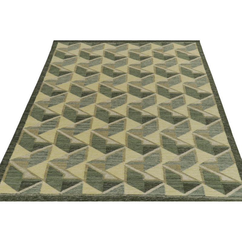 Scandinavian Wool Geometric Area Rug, Rectangle 13' x 19'