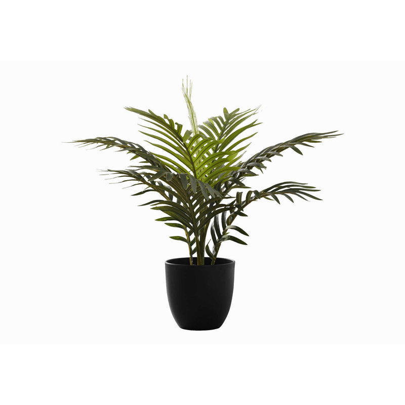 Plante artificielle, 20 po de hauteur, palmier, intérieur, faux, faux, table, verdure, pot, véritable touche, décoratif, feuilles vertes, pot