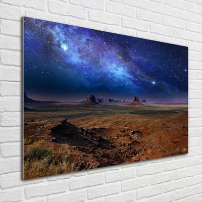Glass Print Wall Art 100X70cm Image Printed On Glass Decorative Wall Picture Behind Toughened / Tempered Safety Real Glass For Kitchen & Living Room Theme:Starry Night
