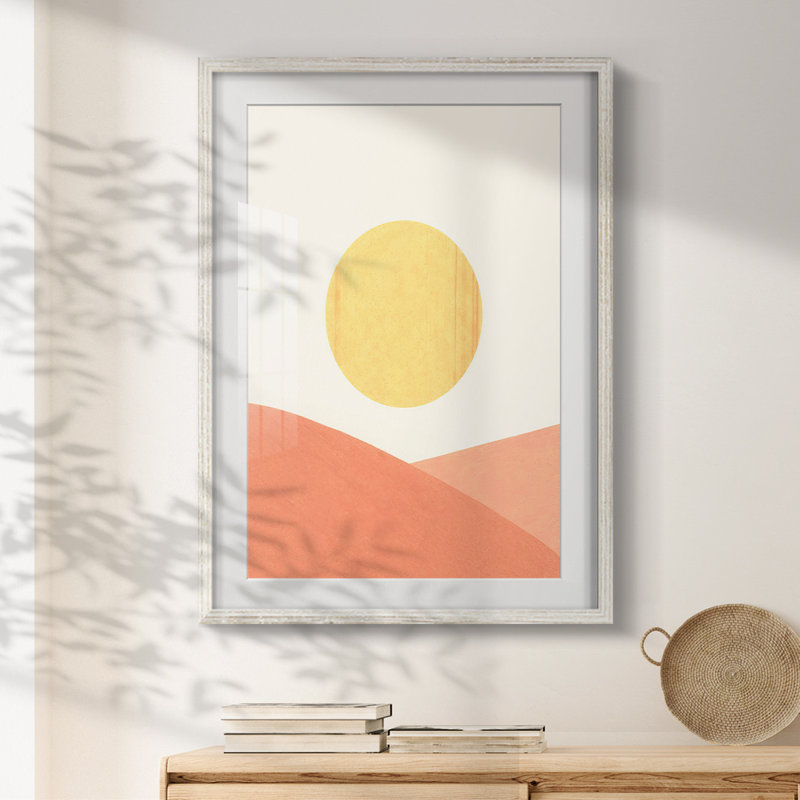 Simple Boho Sun I -Framed Print, 28.5" H x 20.5" W, White