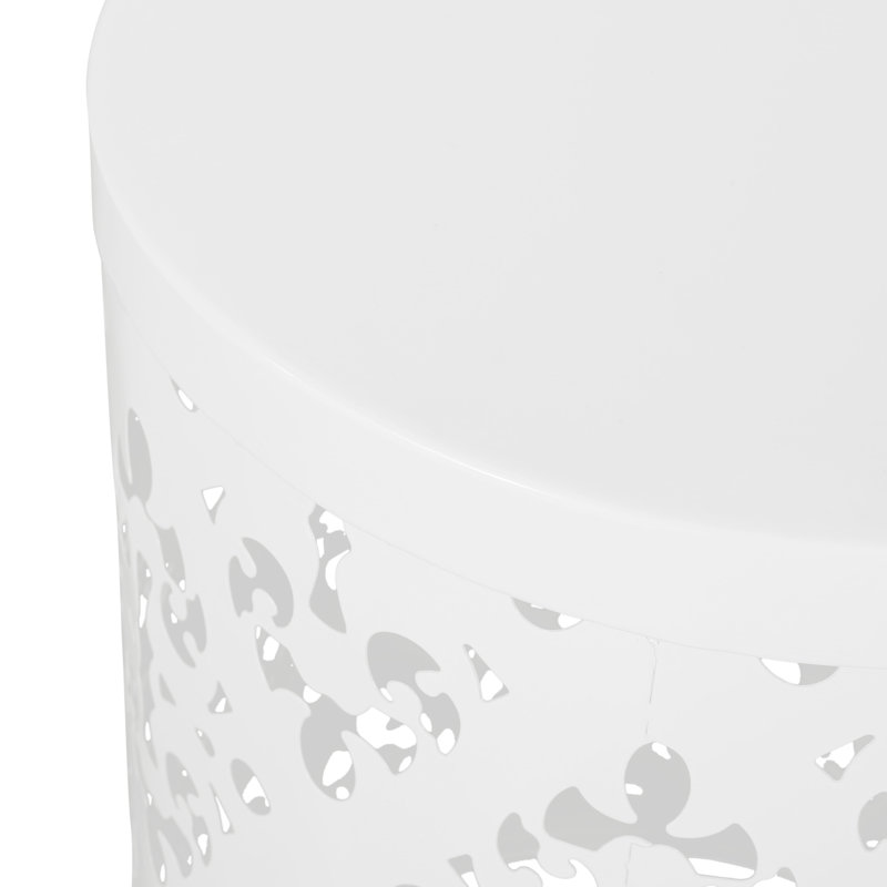 Metal S/2 End Table, White